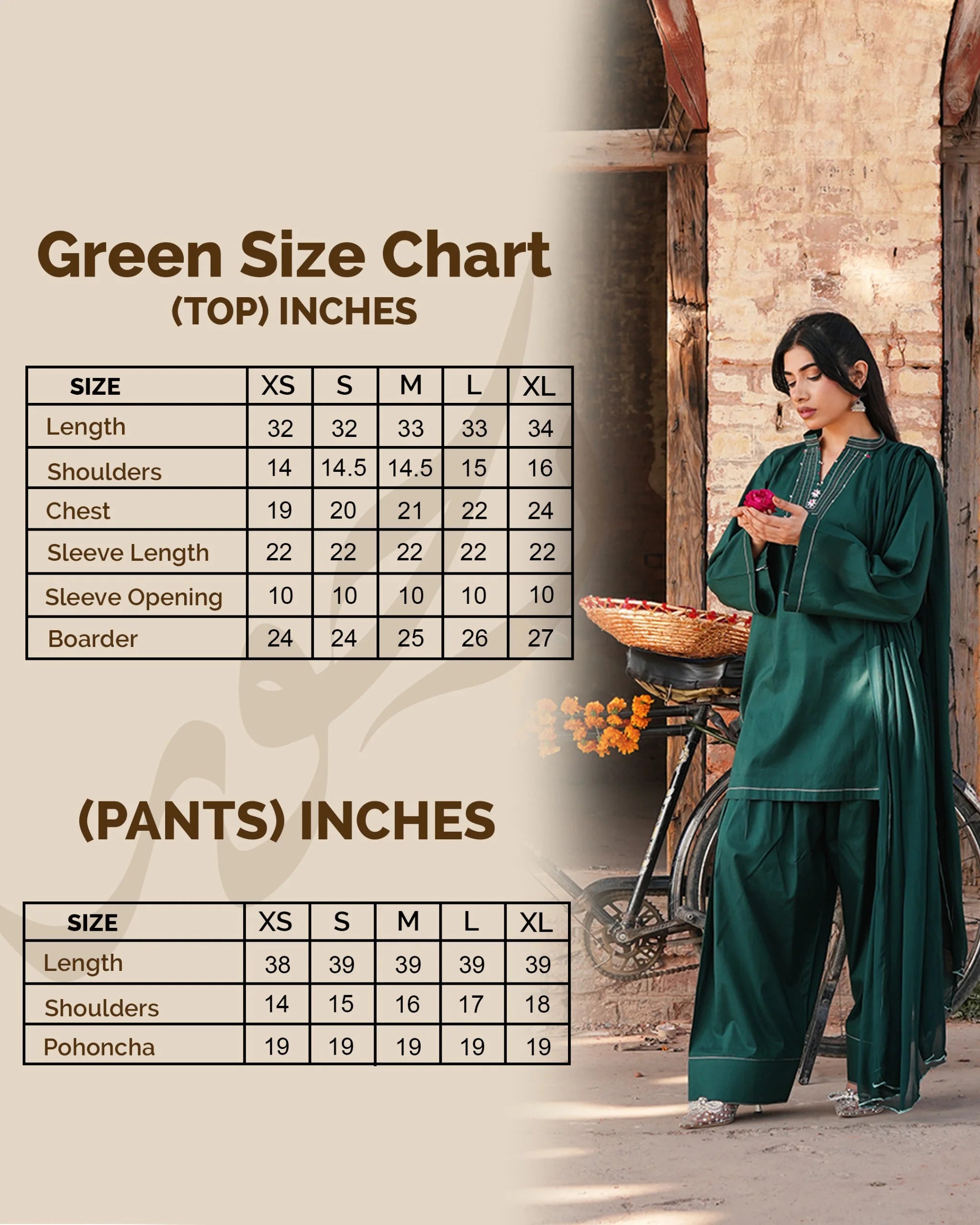 Green Farshi Set | Elegant Cotton Short Shirt with Farshi Shalwar by Rehwar
